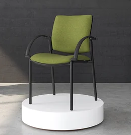 Vision Visitor Chair-Meeting Room Furniture-Crown-No Arms Thanks-Black Powdercoat-Commercial Traders - Office Furniture