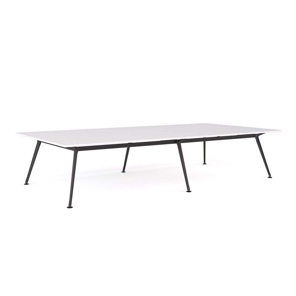 Euro Boardroom Table 3600 x 1800-Meeting Room Furniture-Snowdrift-Black Leg-North Island (Ground Floor)-Commercial Traders - Office Furniture