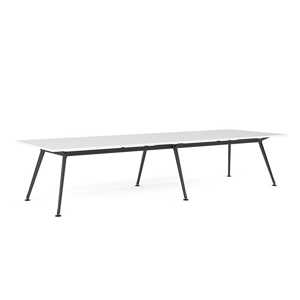 Euro Boardroom Table 3600 x 1200-Meeting Room Furniture-Snowdrift-Black Leg-North Island Delivery-Commercial Traders - Office Furniture