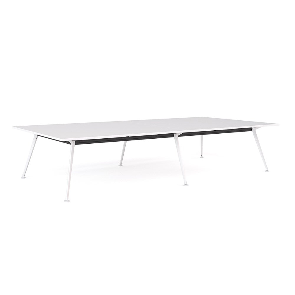 Euro Boardroom Table 3600 x 1800-Meeting Room Furniture-Snowdrift-White Leg-North Island Delivery-Commercial Traders - Office Furniture
