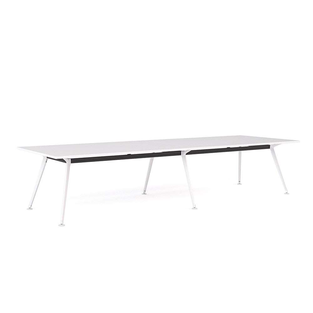 Euro Boardroom Table 3600 x 1200-Meeting Room Furniture-Snowdrift-White Leg-North Island Delivery-Commercial Traders - Office Furniture