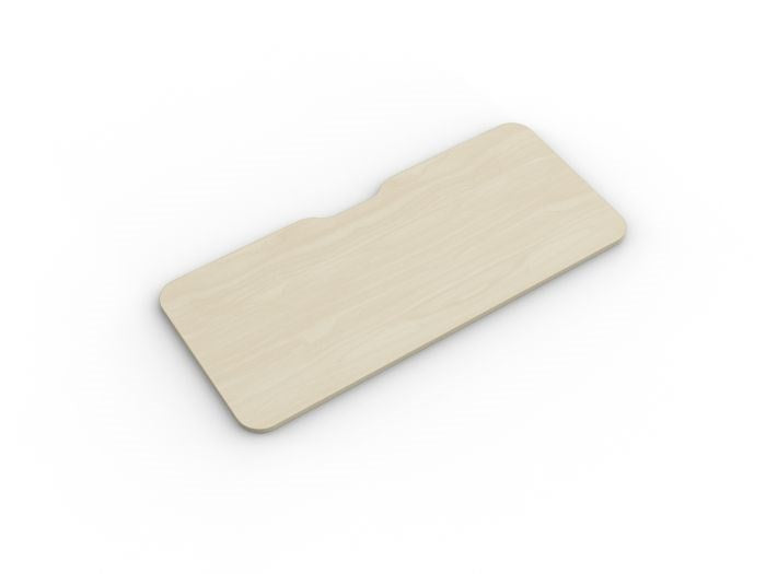 Top Only - Scallop-Desking-Atlantic Oak-1200 x 700-Rectangular-Commercial Traders - Office Furniture