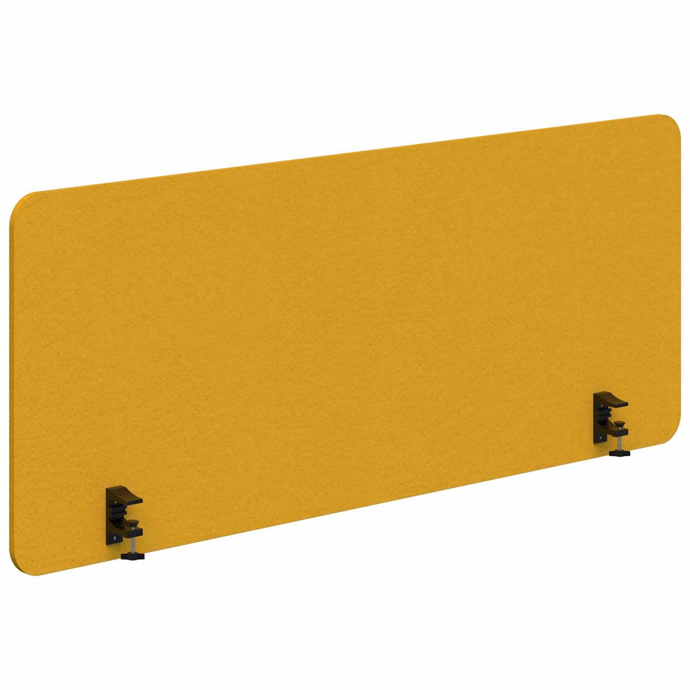 Sonic Acoustic Side Mount Screen - 650mm High-Acoustic-Yellow-650 X 1200-Black-Commercial Traders - Office Furniture