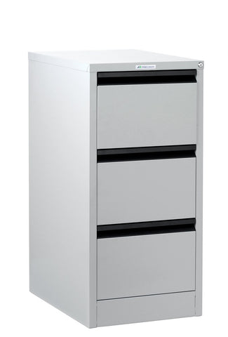 Classic 3 Drawer Filing Cabinet - Quickship-Storage-White Satin-Commercial Traders - Office Furniture