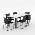 Alti Deluxe 1600 Long Canteen Table and Magnus Chair Package-Lunchroom Tables-Black Top / Black Frame-Blue-North Island Delivery-Commercial Traders - Office Furniture