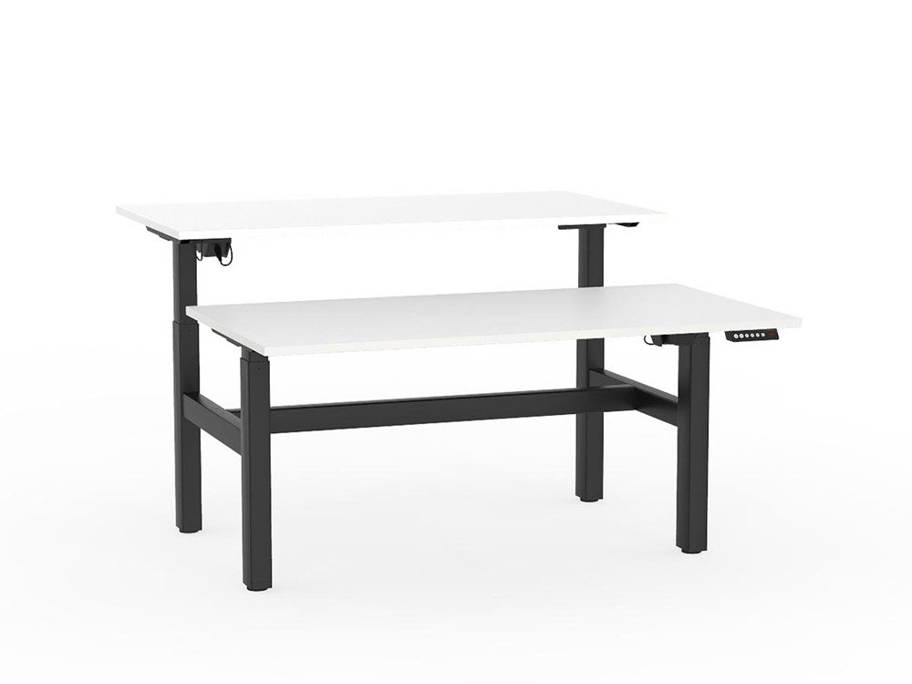 Agile Double Sided 1500 Electric Standing Desk - 2 Column-Desking-White-Black-Commercial Traders - Office Furniture