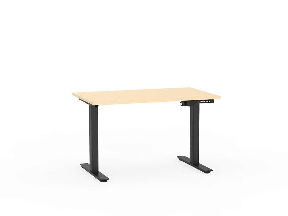 Agile 1200 x 700 Electric Standing Desk (2 Column)-Desking-Nordic-Black-Commercial Traders - Office Furniture