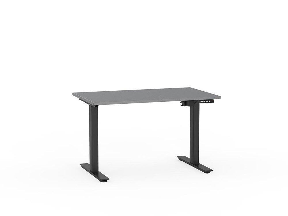 Agile 1200 x 700 Electric Standing Desk (2 Column)-Desking-Silver-Black-Commercial Traders - Office Furniture
