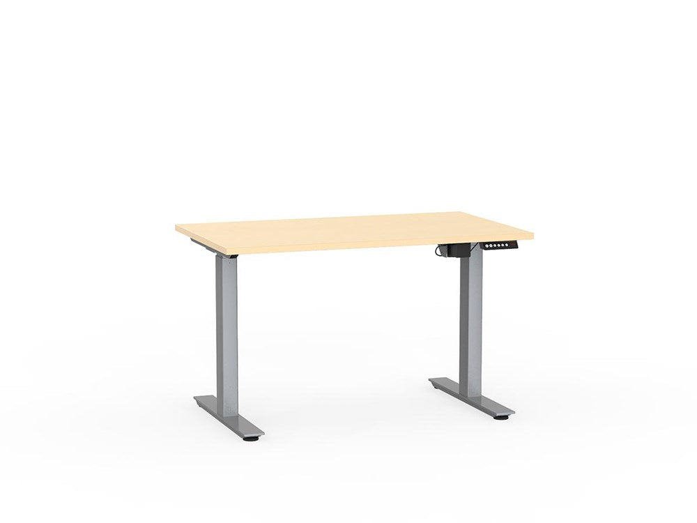 Agile 1200 x 700 Electric Standing Desk (2 Column)-Desking-Nordic-Silver-Commercial Traders - Office Furniture