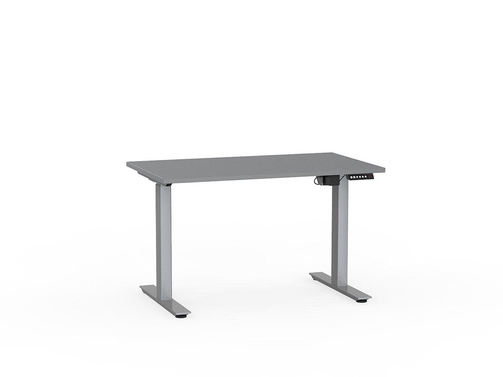 Agile 1200 x 700 Electric Standing Desk (2 Column)-Desking-Silver-Silver-Commercial Traders - Office Furniture