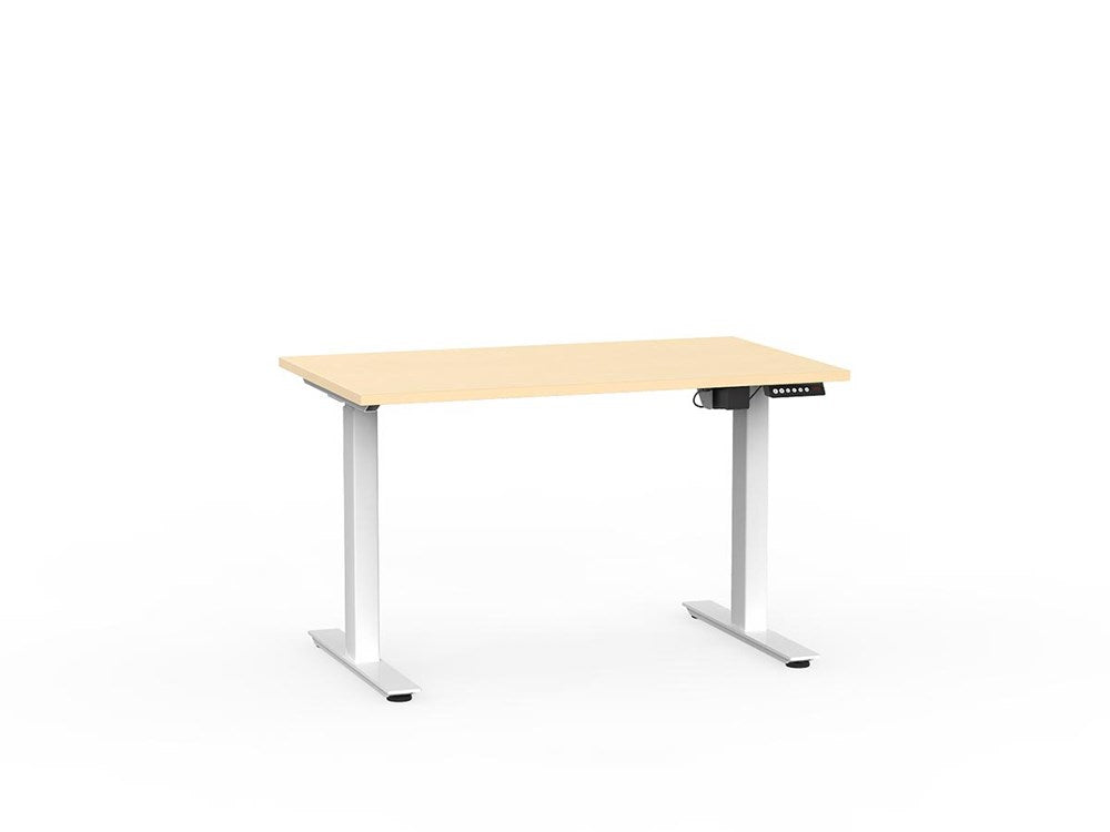 Agile 1200 x 700 Electric Standing Desk (2 Column)-Desking-Nordic-White-Commercial Traders - Office Furniture