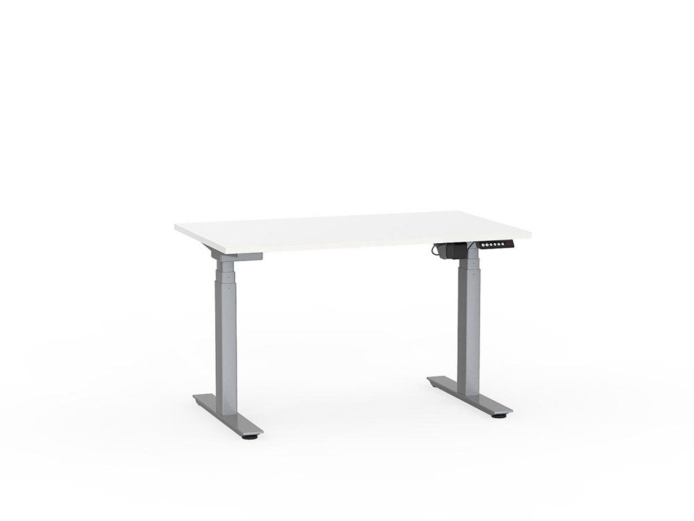 Agile 1800 x 800 Electric Standing Desk (3 Column)-Desking-White-Silver-Commercial Traders - Office Furniture