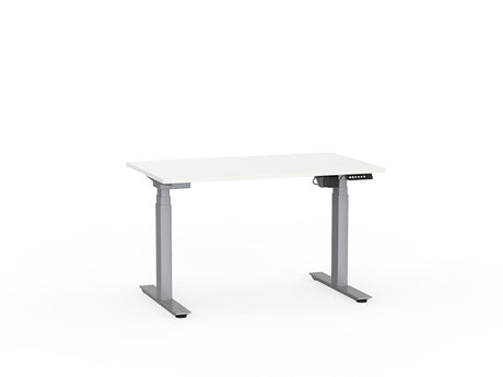 Agile 1800 x 800 Electric Standing Desk (3 Column)-Desking-White-Silver-Commercial Traders - Office Furniture