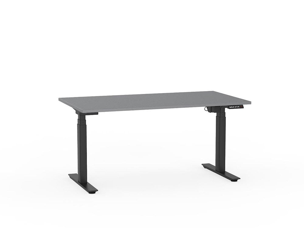 Agile 1500 x 800 Electric Standing Desk (3 Column)-Desking-Silver-Black-Commercial Traders - Office Furniture