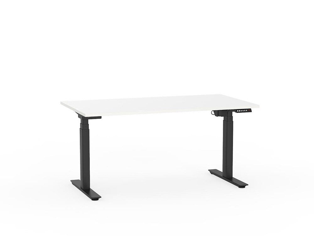 Agile 1500 x 800 Electric Standing Desk (3 Column)-Desking-White-Black-Commercial Traders - Office Furniture