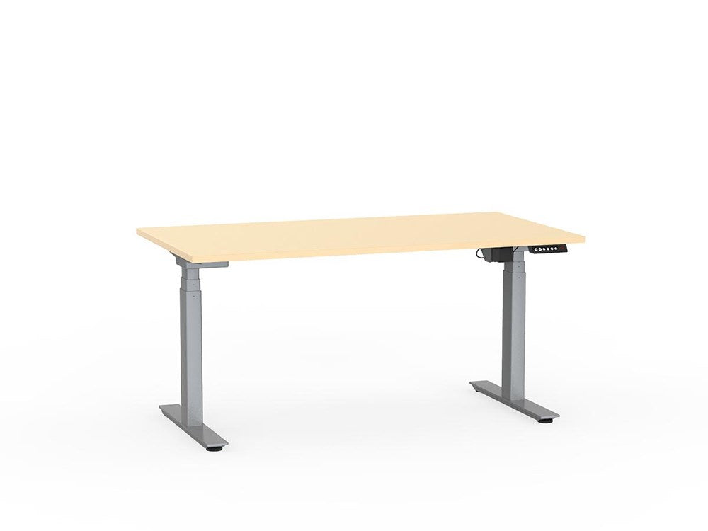 Agile 1500 x 800 Electric Standing Desk (2 Column)-Desking-Nordic Maple-Silver-Commercial Traders - Office Furniture