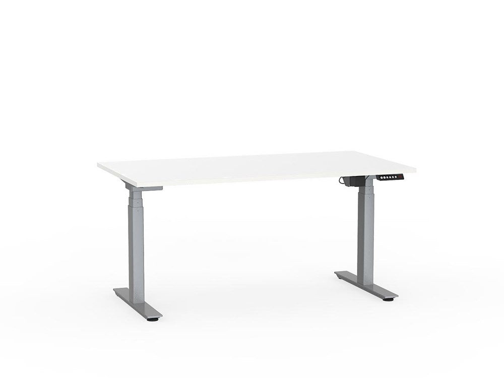 Agile 1500 x 800 Electric Standing Desk (3 Column)-Desking-White-Silver-Commercial Traders - Office Furniture