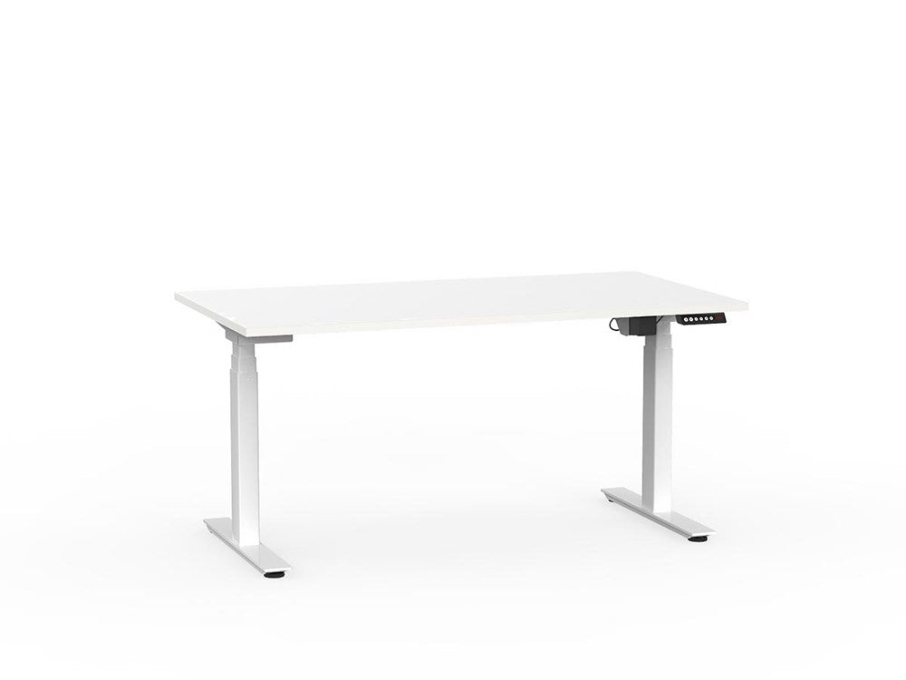 Agile 1500 x 800 Electric Standing Desk (3 Column)-Desking-White-White-Commercial Traders - Office Furniture