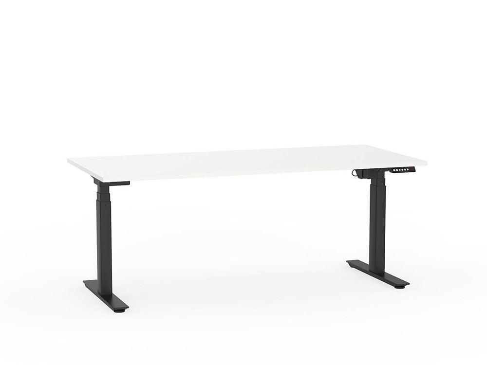 Agile 1800 x 800 Electric Standing Desk (3 Column)-Desking-White-Black-Commercial Traders - Office Furniture