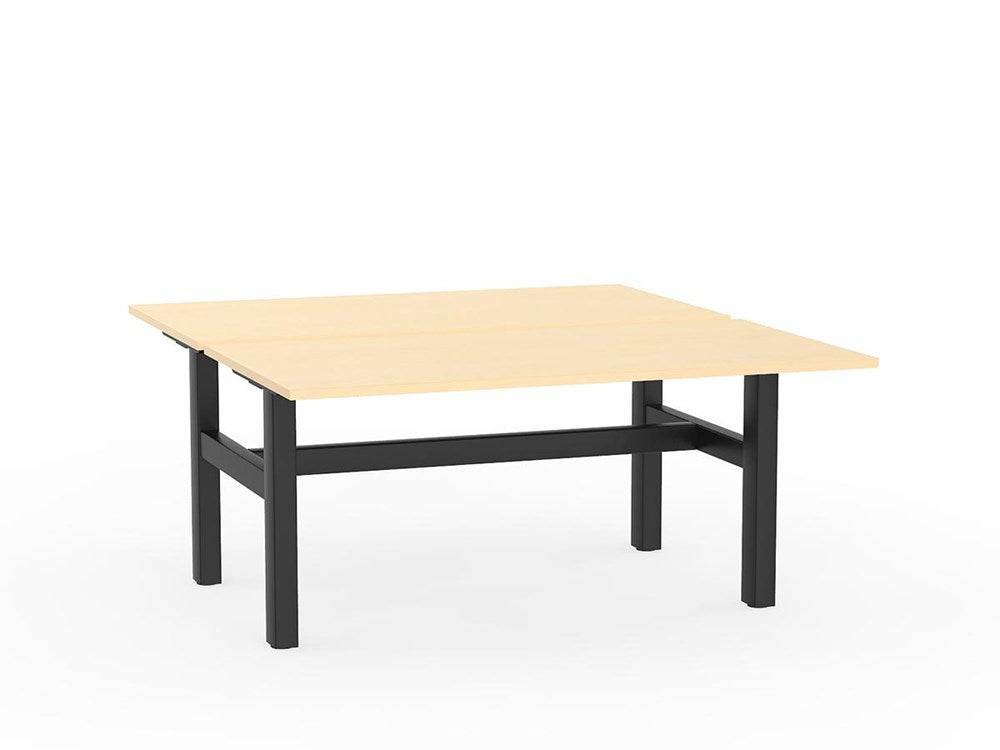 Agile Double Sided 1500 Fixed Height-Desking-Nordic Maple-Black-Commercial Traders - Office Furniture