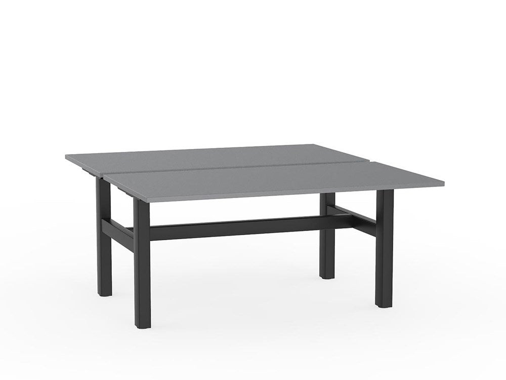 Agile Double Sided 1500 Fixed Height-Desking-Silver-Black-Commercial Traders - Office Furniture
