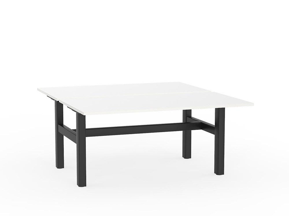 Agile Double Sided 1500 Fixed Height-Desking-White-Black-Commercial Traders - Office Furniture