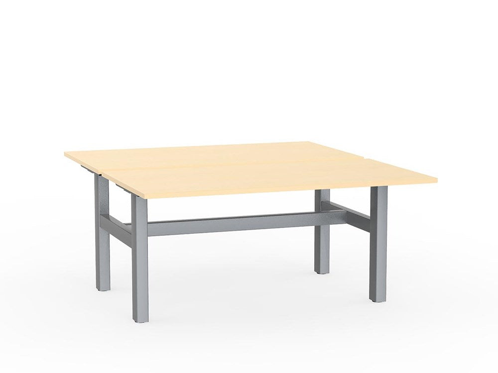 Agile Double Sided 1500 Fixed Height-Desking-Nordic Maple-Silver-Commercial Traders - Office Furniture