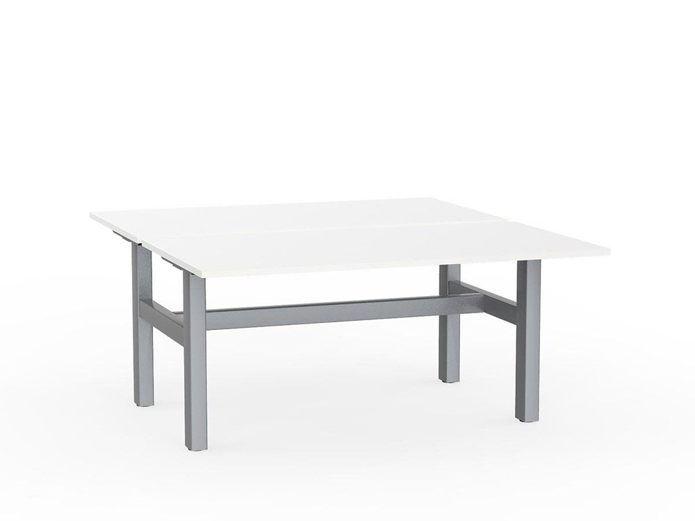 Agile Double Sided 1500 Fixed Height-Desking-White-Silver-Commercial Traders - Office Furniture