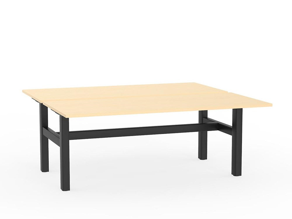 Agile Double Sided 1800 Fixed Height-Desking-Nordic Maple-Black-Commercial Traders - Office Furniture