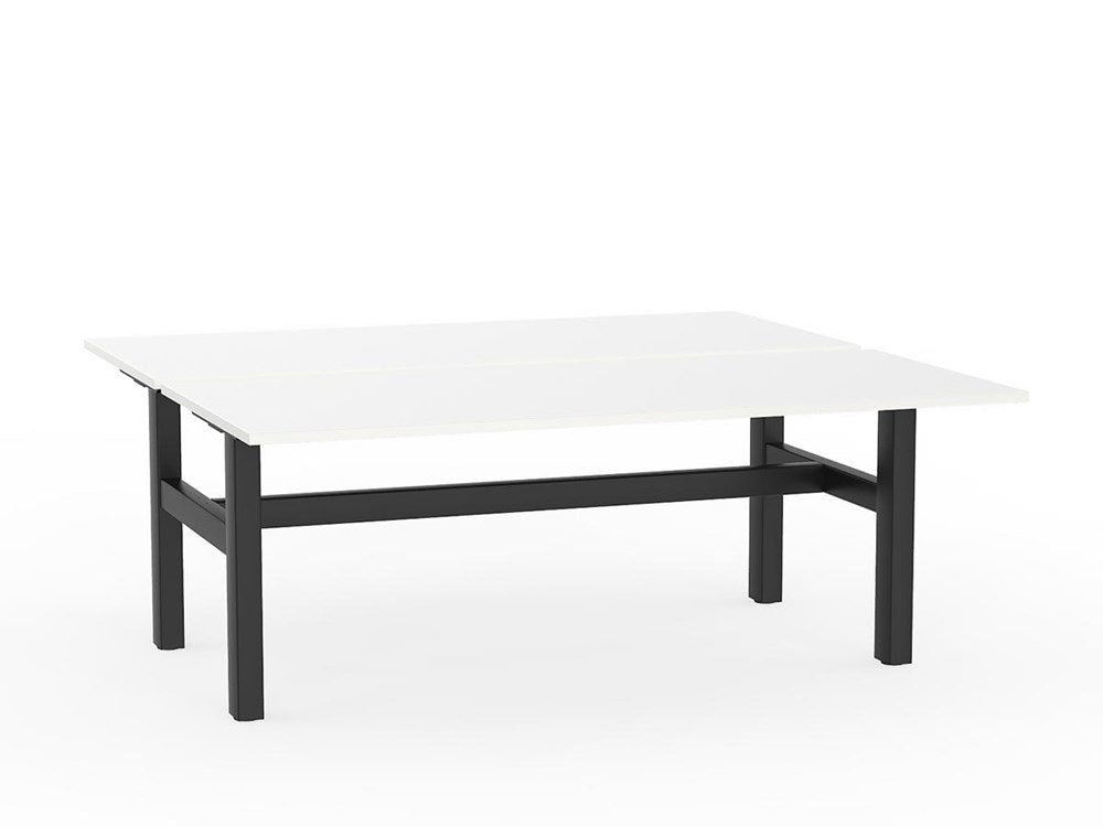 Agile Double Sided 1800 Fixed Height-Desking-White-Black-Commercial Traders - Office Furniture