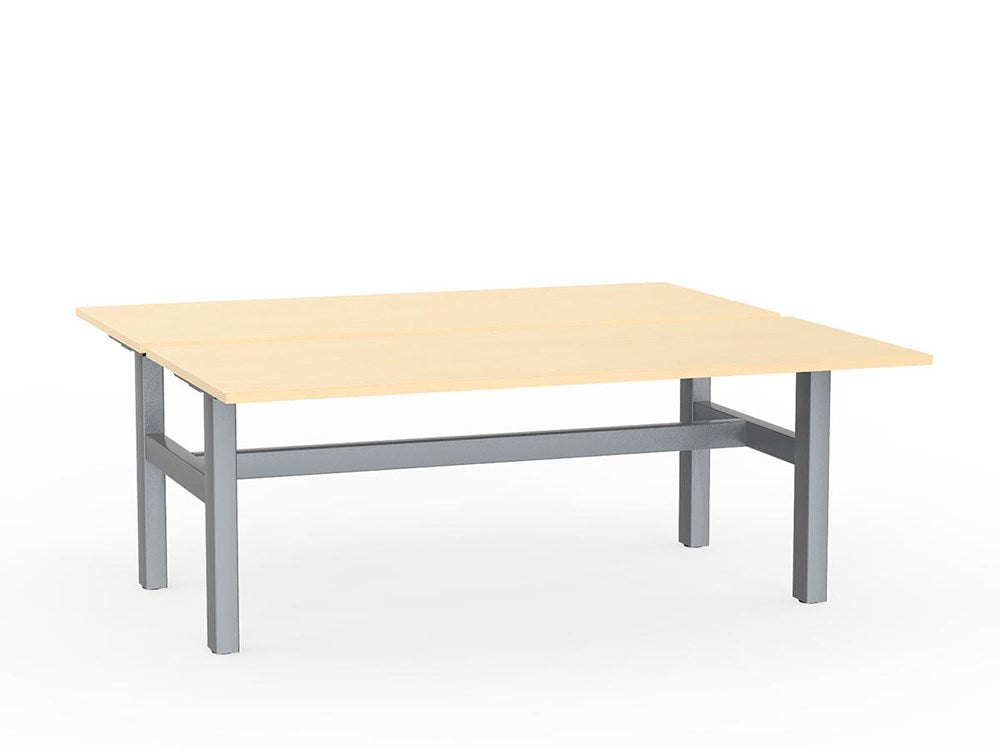 Agile Double Sided 1800 Fixed Height-Desking-Nordic Maple-Silver-Commercial Traders - Office Furniture