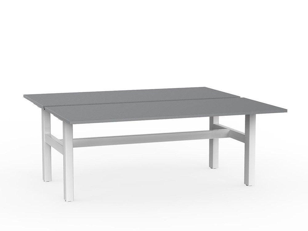 Agile Double Sided 1800 Fixed Height-Desking-Silver-White-Commercial Traders - Office Furniture