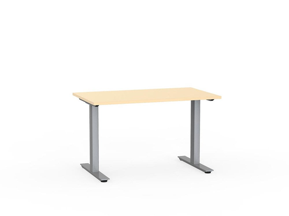 Agile 1200 x 700 Fixed Height Desk - 715mm high-Desking-Nordic Maple-Silver-Commercial Traders - Office Furniture