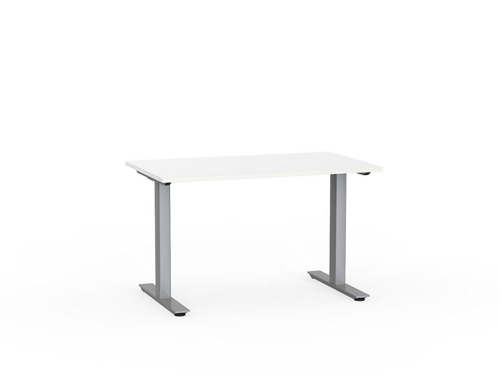 Agile 1200 x 700 Fixed Height Desk - 715mm high-Desking-White-Silver-Commercial Traders - Office Furniture