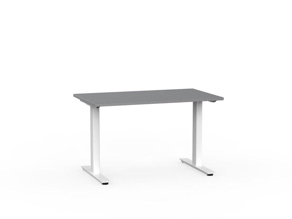 Agile 1200 x 700 Fixed Height Desk - 715mm high-Desking-White-Silver-Commercial Traders - Office Furniture