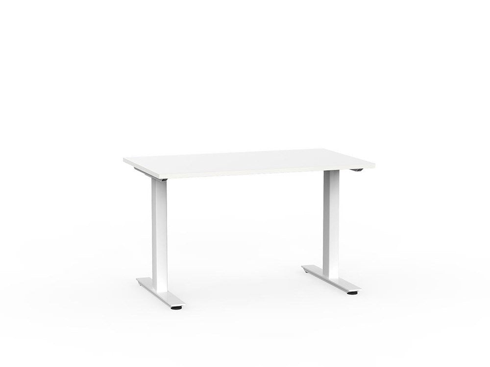 Agile 1200 x 700 Fixed Height Desk - 715mm high-Desking-White-Silver-Commercial Traders - Office Furniture