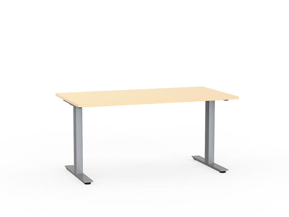 Agile 1500 x 800 Fixed Height Desk - 715mm high-Desking-Nordic Maple-Silver-Commercial Traders - Office Furniture