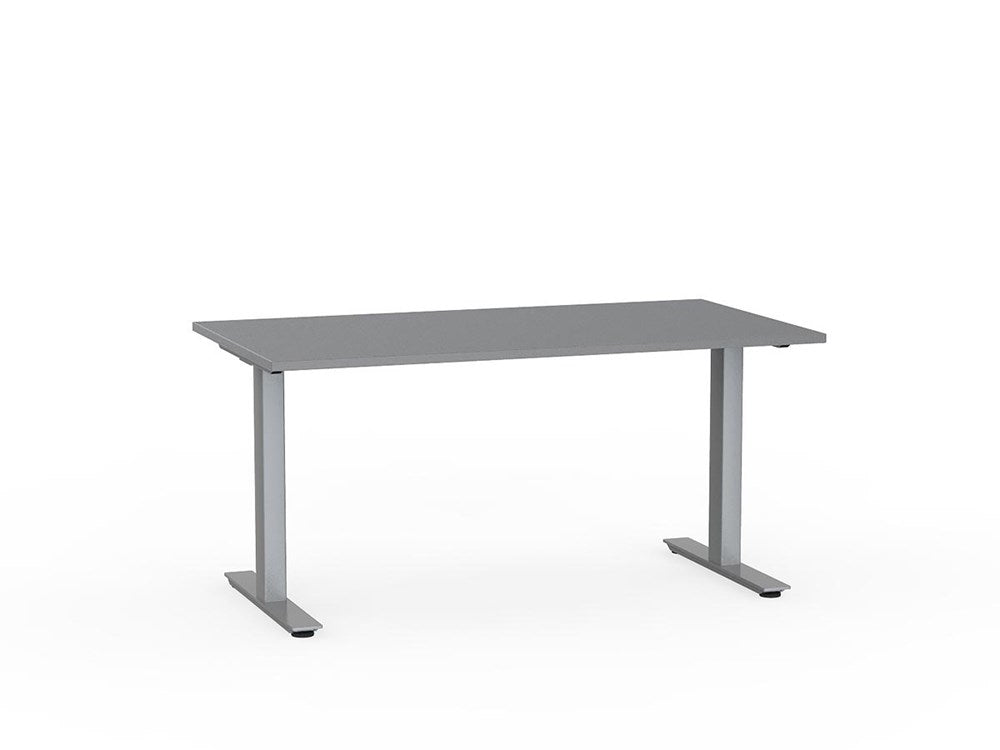 Agile 1500 x 800 Fixed Height Desk - 715mm high-Desking-Silver-Silver-Commercial Traders - Office Furniture