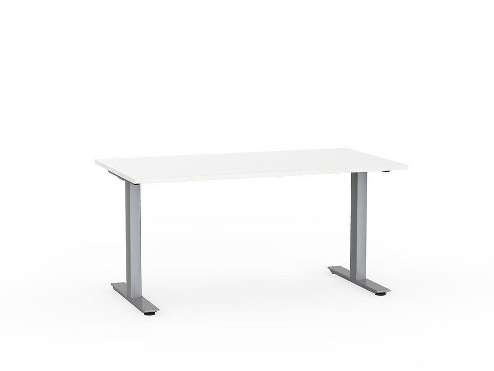 Agile 1500 x 800 Fixed Height Desk - 715mm high-Desking-White-Silver-Commercial Traders - Office Furniture