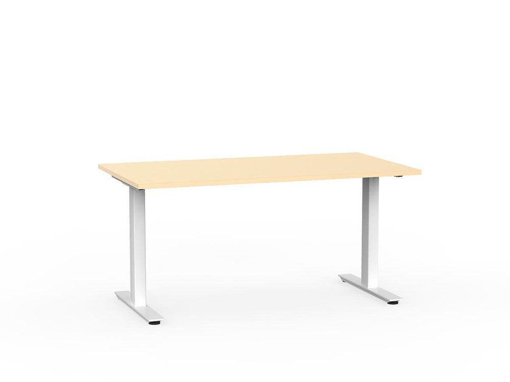 Agile 1500 x 800 Electric Standing Desk (3 Column)-Desking-Nordic Maple-White-Commercial Traders - Office Furniture