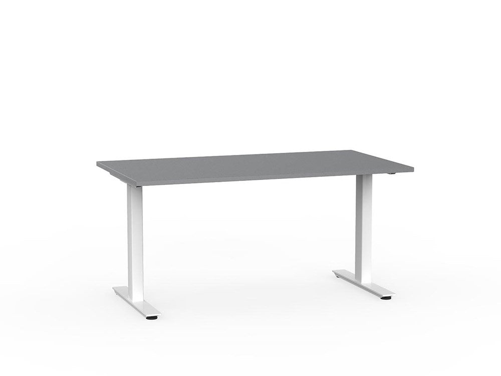 Agile 1500 x 800 Fixed Height Desk - 715mm high-Desking-White-Silver-Commercial Traders - Office Furniture