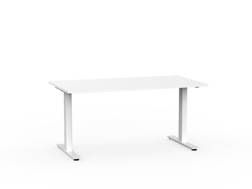 Agile 1500 x 800 Fixed Height Desk - 715mm high-Desking-White-Silver-Commercial Traders - Office Furniture