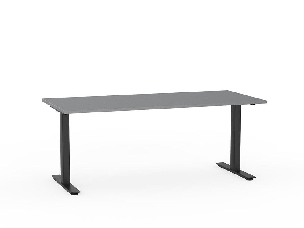 Agile 1800 x 800 Fixed Height Desk - 715mm high-Desking-White-Silver-Commercial Traders - Office Furniture