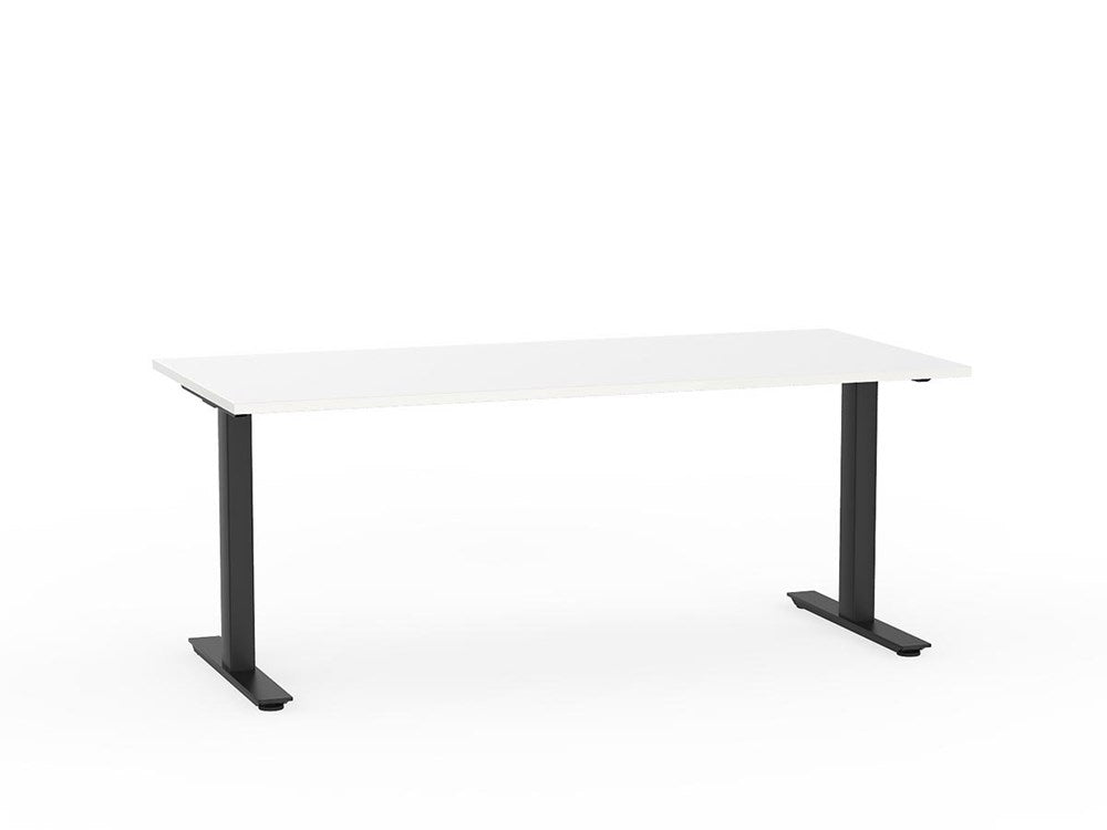 Agile 1800 x 800 Fixed Height Desk - 715mm high-Desking-White-Silver-Commercial Traders - Office Furniture