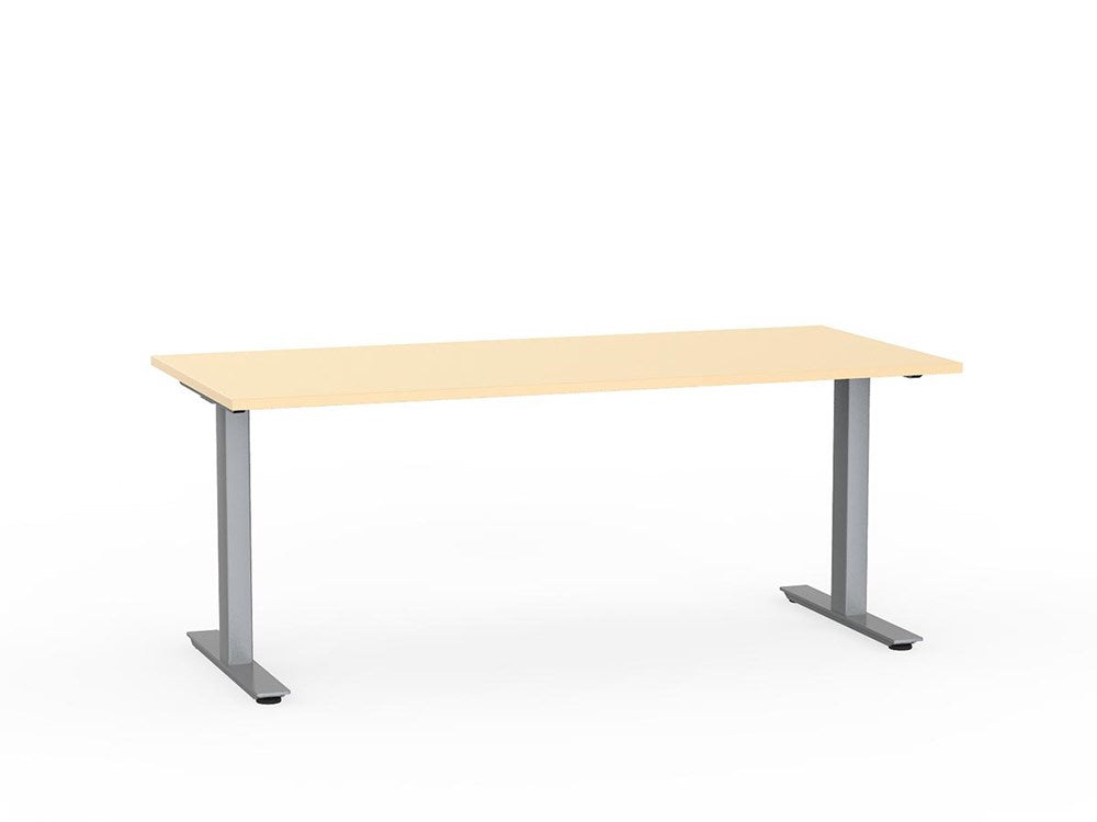 Agile 1800 x 800 Fixed Height Desk - 715mm high-Desking-Nordic Maple-Silver-Commercial Traders - Office Furniture