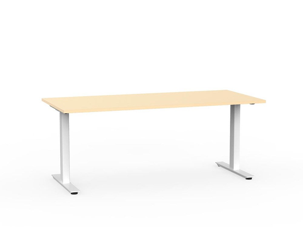 Agile 1800 x 800 Fixed Height Desk - 715mm high-Desking-White-Silver-Commercial Traders - Office Furniture