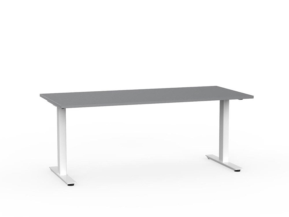 Agile 1800 x 800 Fixed Height Desk - 715mm high-Desking-White-Silver-Commercial Traders - Office Furniture