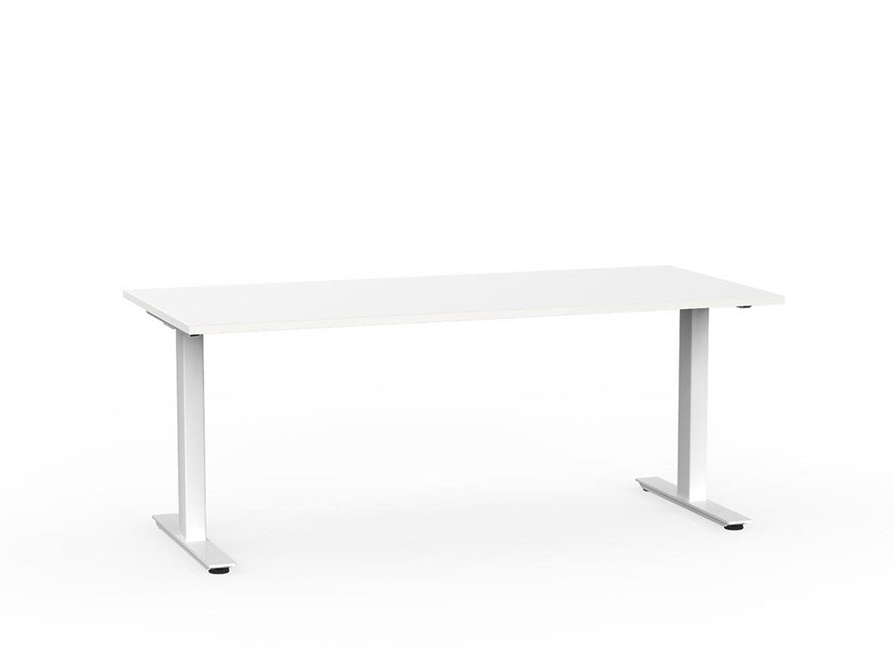 Agile 1800 x 800 Fixed Height Desk - 715mm high-Desking-White-Silver-Commercial Traders - Office Furniture