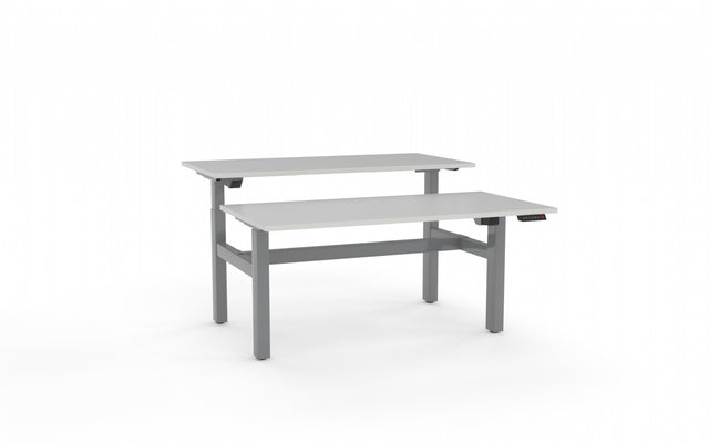 Agile Double Sided 1500 Electric Standing Desk - 2 Column-Desking-White-White-Commercial Traders - Office Furniture