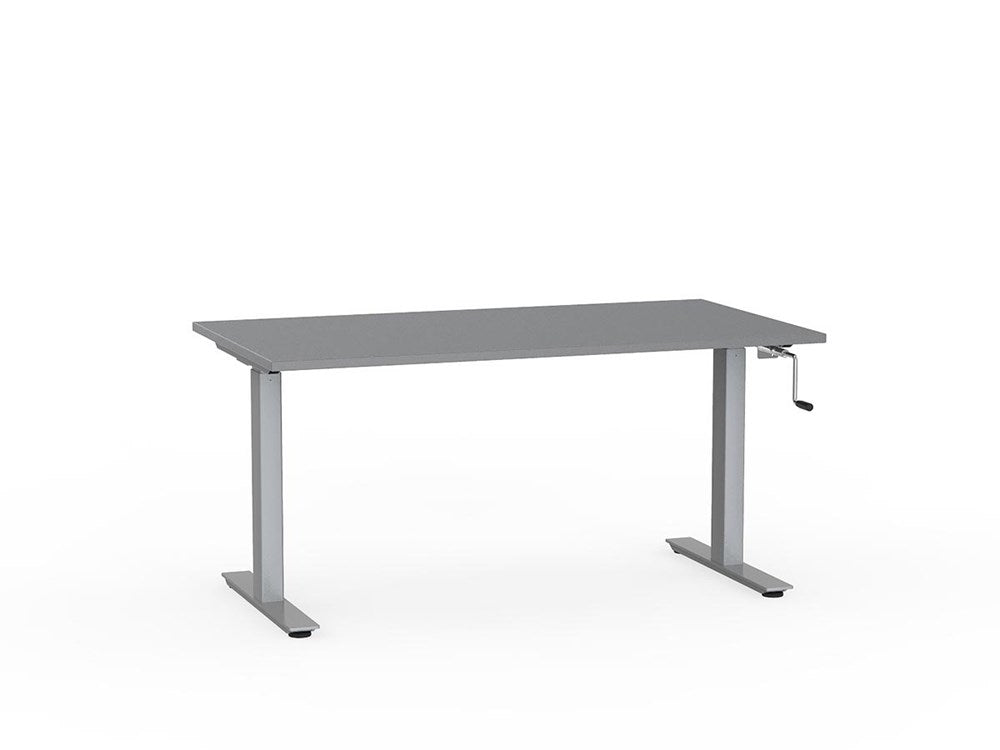 Agile 1500 x 800 Winder Adj Desk-Desking-Silver-Silver-Commercial Traders - Office Furniture